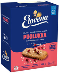 Elovena oat-lingonberry whole grain snack cookie 100% oats Cookie 1 Box of 300g 10.6 oz - Soposopo