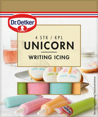 Dr. Oetker Unicorn Writing Icing (4pcs) 76g - Suomibox