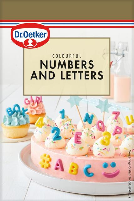 Dr. Oetker Colourful Numbers & Letters Decorations 48g - Suomibox