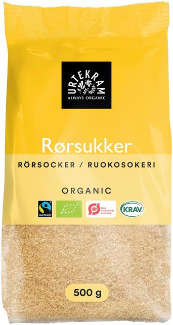 URTEKRAM Organic Fair Trade Cane Sugar 500g - Suomibox