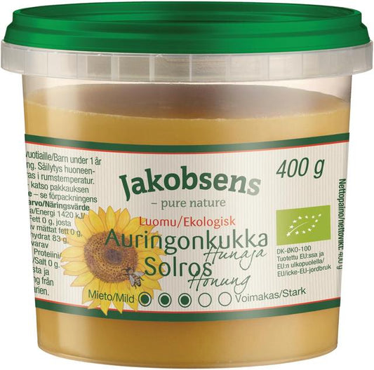 Jakobsens Organic Sunflower Honey 400g - Suomibox