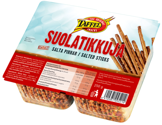 Taffel salted sticks baked Snacks 1 Box of 250g 8.8oz - Soposopo