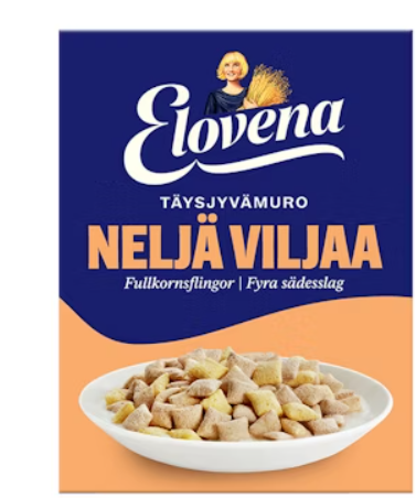 Elovena 4-grain whole grain Cereal 1 Box of 350g 12.3 oz - Soposopo