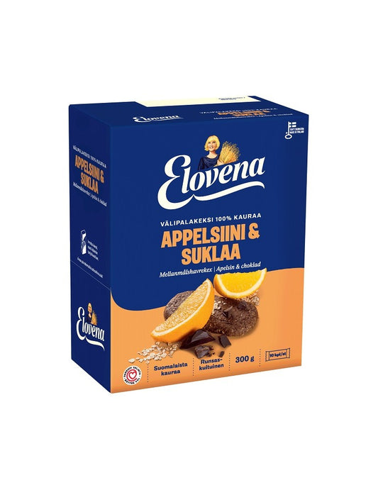 Elovena orange-chocolate whole grain snack Cookie 1 Box of 300g 10.6 oz - Soposopo