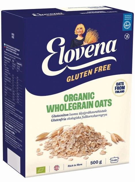Elovena gluten-free organic whole grain oat Flakes 1 Box of 500g 17.6 oz - Soposopo
