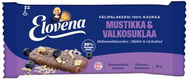 Elovena blueberry-white chocolate whole grain snack 100% oats Cookie 1 Bar of 30g 1.1 oz - Soposopo