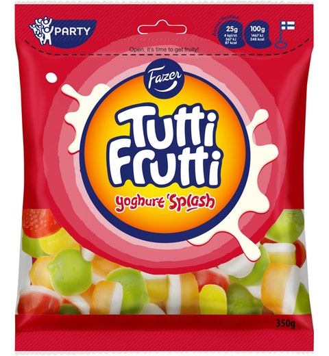 Fazer Tutti Frutti Yoghurt Splash Gummy 1 Pack of 170g 6.3oz - Soposopo