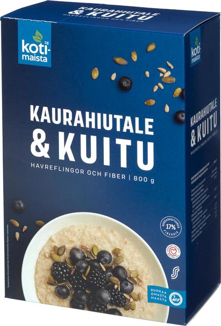 Kotimaista oatmeal flakes with fiber 800 g - Suomibox