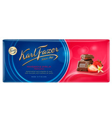 Fazer Karl Fazer Strawberry and vanilla in milk Chocolate 1 bar of 190g 6.3oz - Soposopo