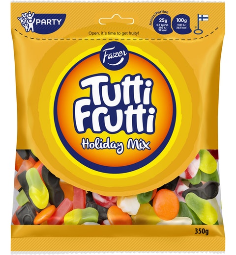 Fazer Tutti Frutti Holiday Mix Jumbo Gummy 1 Pack of 350g 6.3oz - Soposopo
