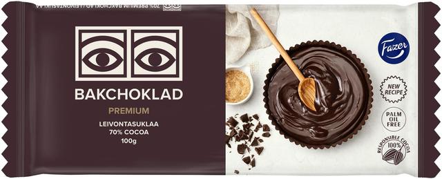 Fazer Ögon 70% Premium Dark Baking Chocolate 100g - Suomibox