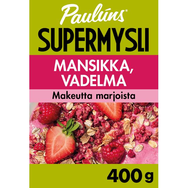 Paulúns Strawberry and Raspberry Super Muesli 400 g - Suomibox