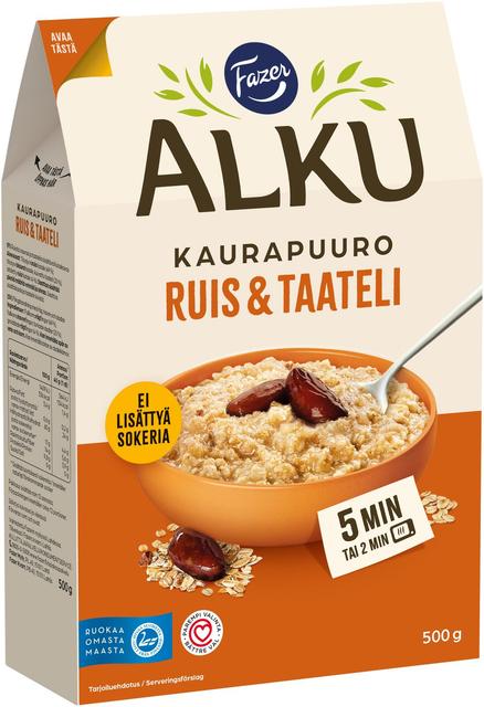 Fazer Alku Rye & Date Oat Porridge 500 g - Suomibox