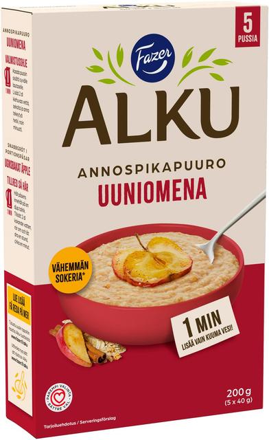 Fazer Alku Uuniomena annospikapuuro 200 g (5 x 40 g) - Suomibox