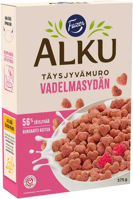 Fazer Alku Raspberry Heart Whole-Grain Cereal 375 g - Suomibox