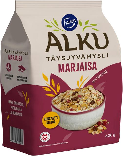 Fazer Alku Berry Whole Grain Muesli 600 g - Suomibox