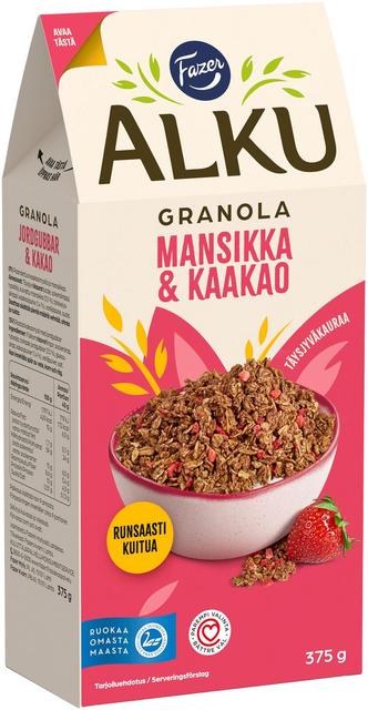 Fazer Alku Strawberry & Cocoa Granola 375 g - Suomibox