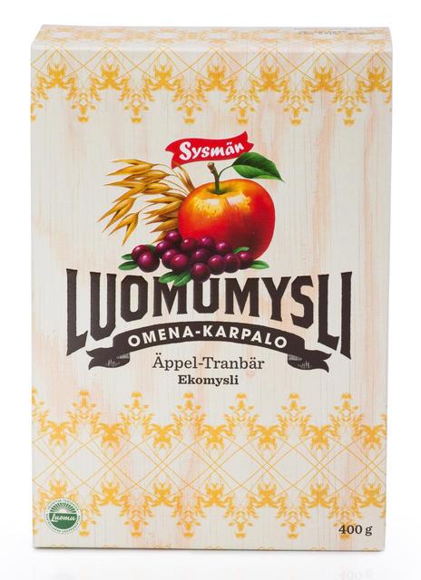 Sysmä Apple-Cranberry Organic Muesli 400 g - Suomibox