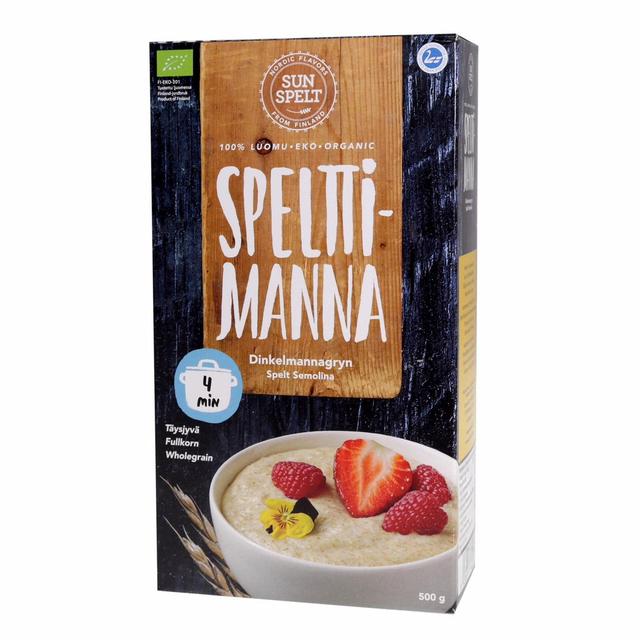 Sunspelt Organic Spelt Whole-Grain Semolina 500 g - Suomibox