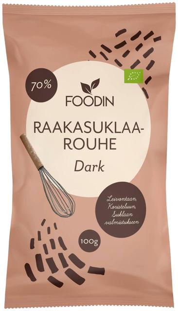 Foodin Organic Raw Dark Chocolate Mass 100g - Suomibox