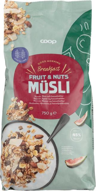 Coop muesli fruit & nut 750 g - Suomibox