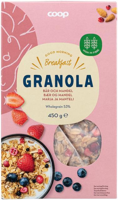 Coop Granola Berry and Almond 450 g - Suomibox