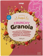 Coop crunchy granola raspberry and strawberry 500 g - Suomibox