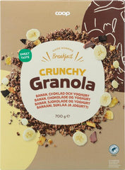 Coop crunchy granola banana. chocolate. and yogurt 700 g - Suomibox