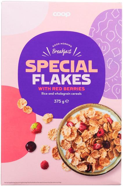 Coop Rice-Whole Grain Flakes with Berries 375 g - Suomibox