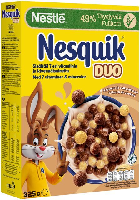 Nestlé Nesquik Duo 325 g cocoa cereal and white chocolate-coated cereal - Suomibox