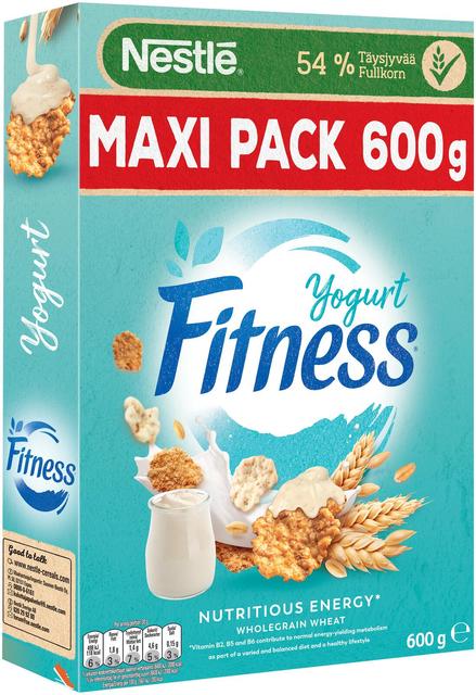 Nestlé Fitness 600 g yogurt flakes made of whole-grain wheat. oats. and rice. with yogurt-coated flakes - Suomibox