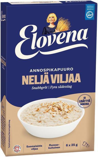 Elovena 210g four grain instant porridge - Soposopo