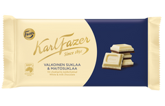 Fazer Karl Fazer White & Milk Chocolate 1 bar of 131g - Soposopo