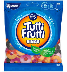 Fazer Tutti Frutti Rings Gummy 180g Assorted Fruity Flavors - Soposopo