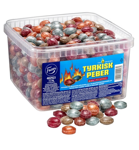 Fazer Tyrkisk Peber Hot and Sour Licorice 2.2kg Box - Soposopo