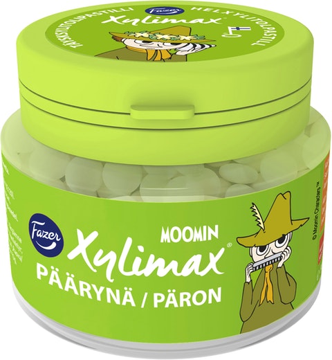 Fazer Xylimax Moomin Pear Pastilles 90g Jar - Soposopo