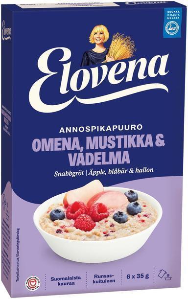 Elovena 210g apple-blackberry-wild raspberry porridge - Soposopo