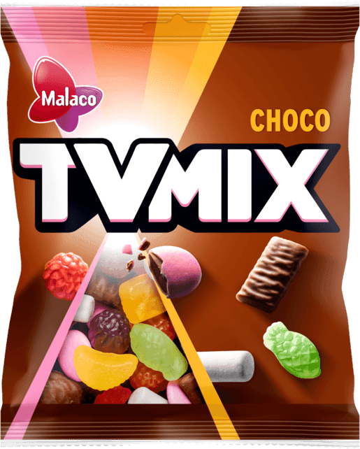 Malaco TV Mix Choco Gummy 280g Soft Chocolate and Fruity Candies - Soposopo