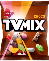 Malaco TV Mix Choco Gummy 280g Soft Chocolate and Fruity Candies - Soposopo
