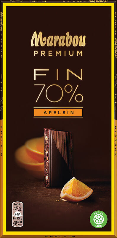 Marabou Chocolate Bar with Orange Truffle and Candied Orange Peel 100g - Soposopo