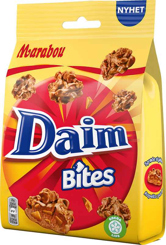 Marabou Milk Chocolate and Almond Croquant Daim Bites 145g - Soposopo