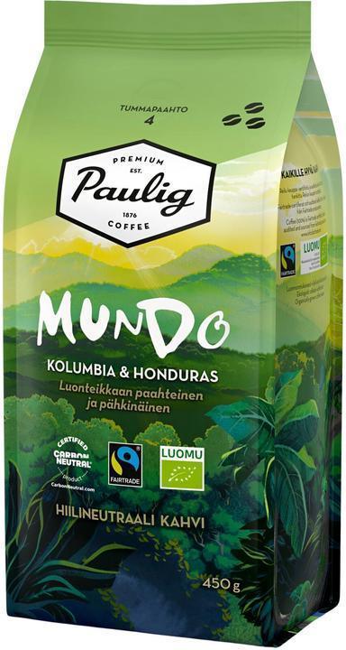 Paulig Mundo Colombia & Honduras Organic coffee coffee beans 450g - Soposopo
