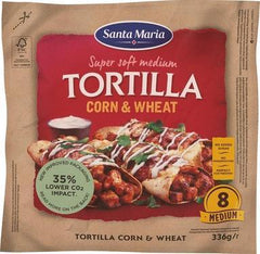 Santa Maria Tortilla Corn & Wheat Medium 8 pieces. 336 g - Soposopo