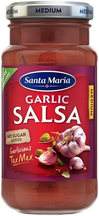 Santa Maria Garlic Salsa Medium Garlic Salsa Sauce 230 g - Soposopo