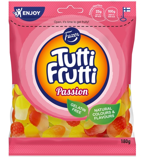 Fazer Tutti Frutti Passion Gummy 1 Pack of 180g - Soposopo