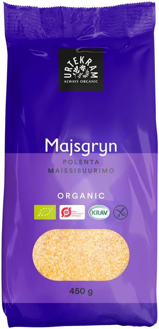 URTEKRAM Organic Gluten-Free Corn Grits 450 g - Suomibox