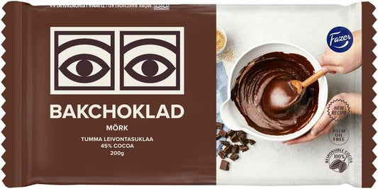 Fazer Ögon Dark Baking Chocolate 200g - Soposopo