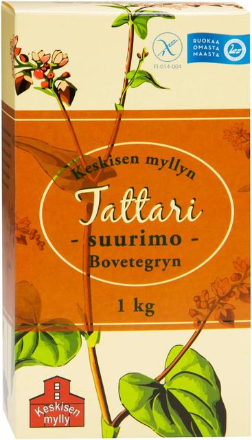 Keskisen Myllyn Finnish Whole-Grain Buckwheat Groats 1 kg - Suomibox