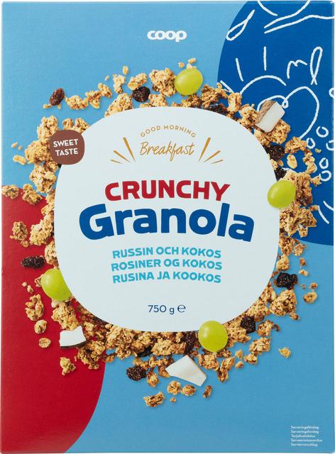 Coop Crunchy Granola Raisin and Coconut 750 g - Suomibox