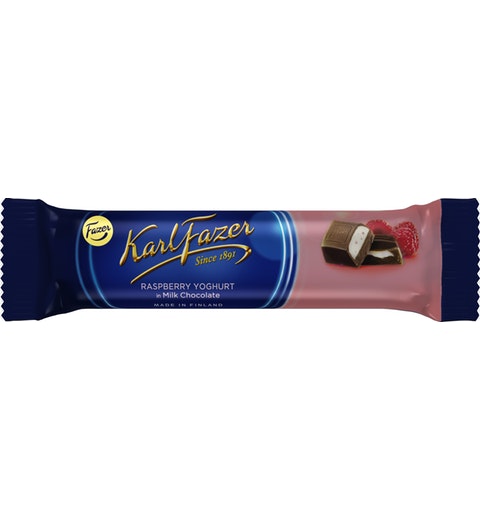 Fazer Karl Fazer Raspberry Yoghurt in Milk Chocolate 37g Bar - Soposopo